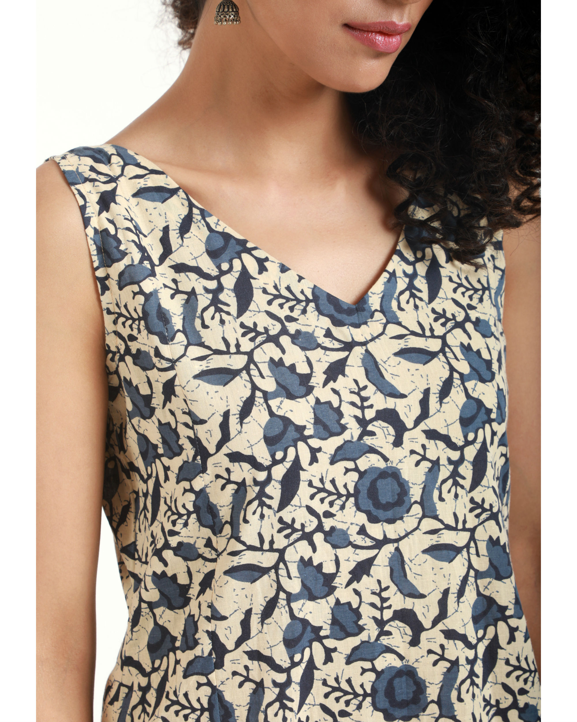 Ivory Blue Floral Dress by trueBrowns The Secret Label